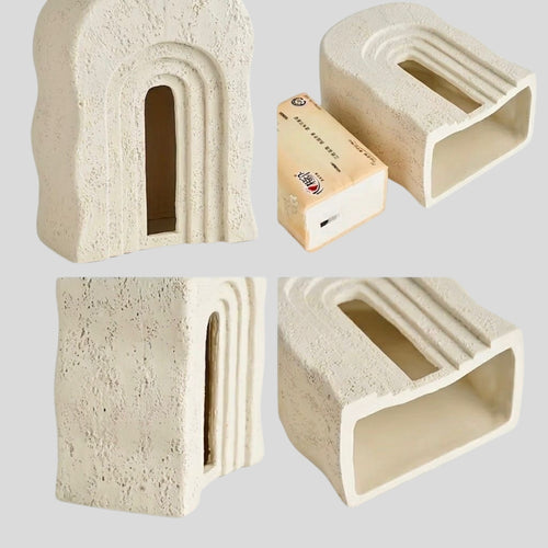 Decorative Resin Tissue Box for Bathroom, Office, or Bedroom with a Modern and Minimalist Style