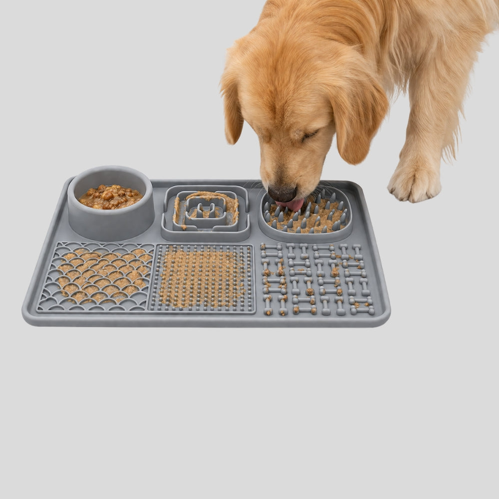 Tapis de léchage multifonction 6-en-1 avec ventouse puissante pour chiens et chats – Aide à réduire l’anxiété et favorise le bien-être des animaux