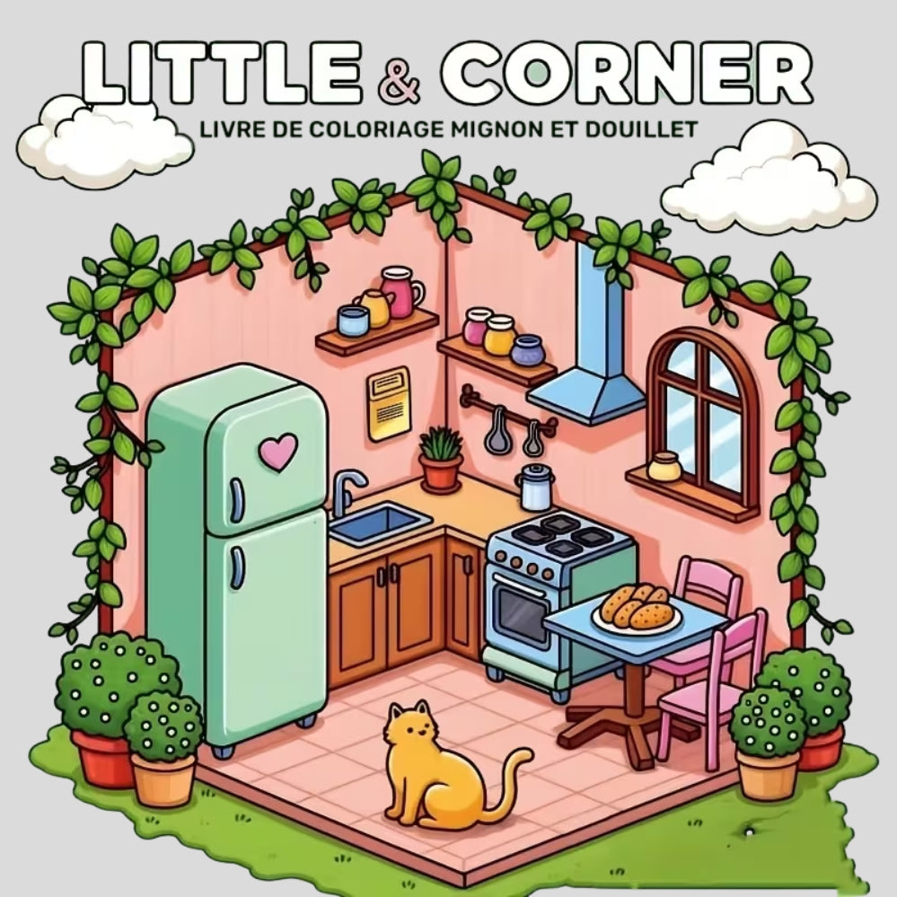 Livre de coloriage hygge adulte/ado – illustrations mignonnes & scènes cosy relaxantes