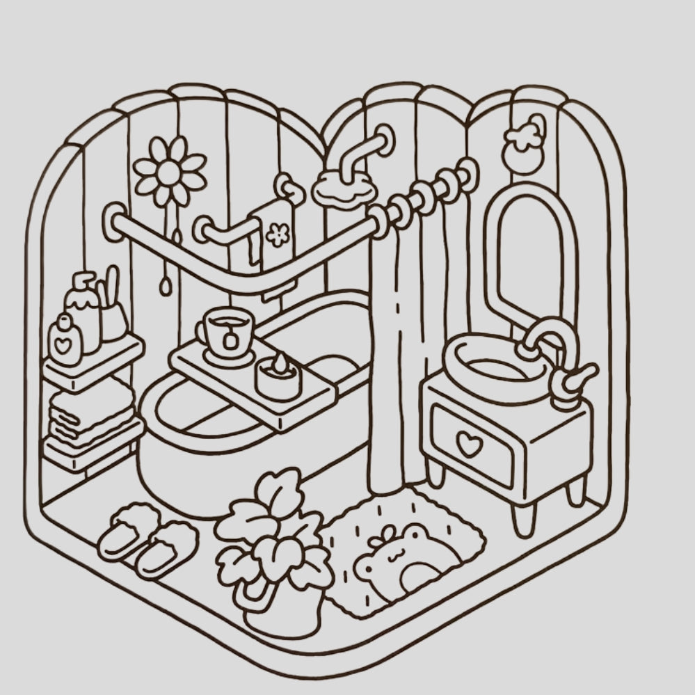 Livre de coloriage hygge adulte/ado – illustrations mignonnes & scènes cosy relaxantes