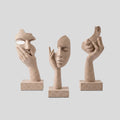 Lot de 3 Figurines Masques Abstraits en Résine – Décoration Artistique pour Salon et Intérieur