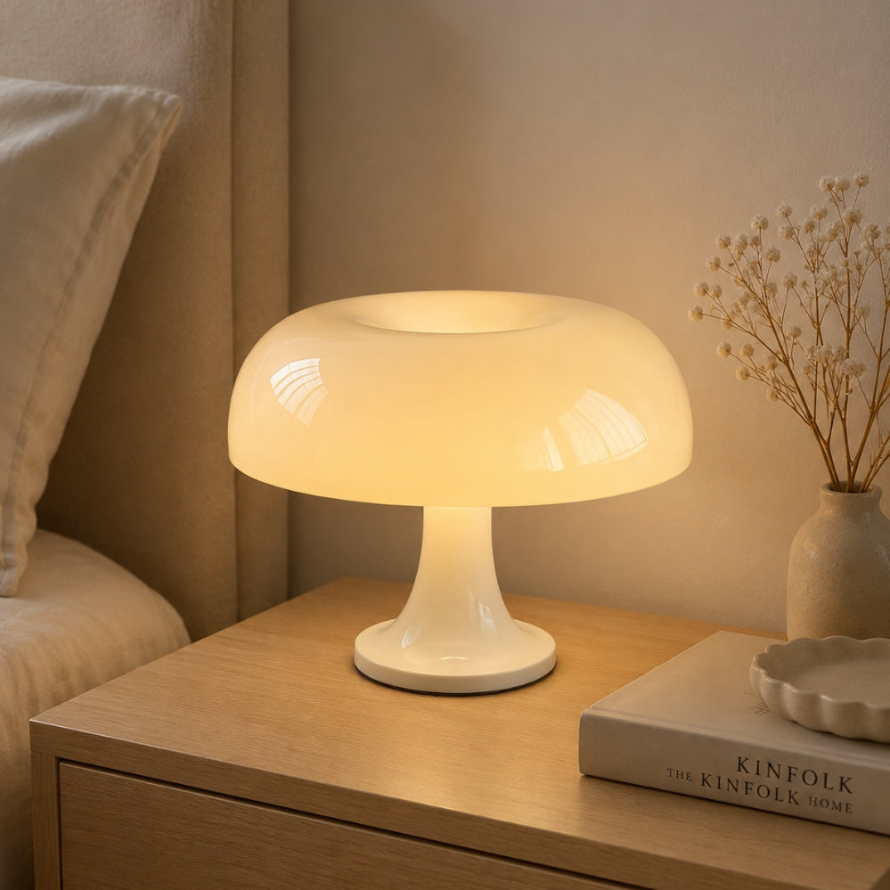 Lampe de Bureau LED Champignon Minimaliste – Éclairage USB à Intensité Variable pour Chambre et Bureau