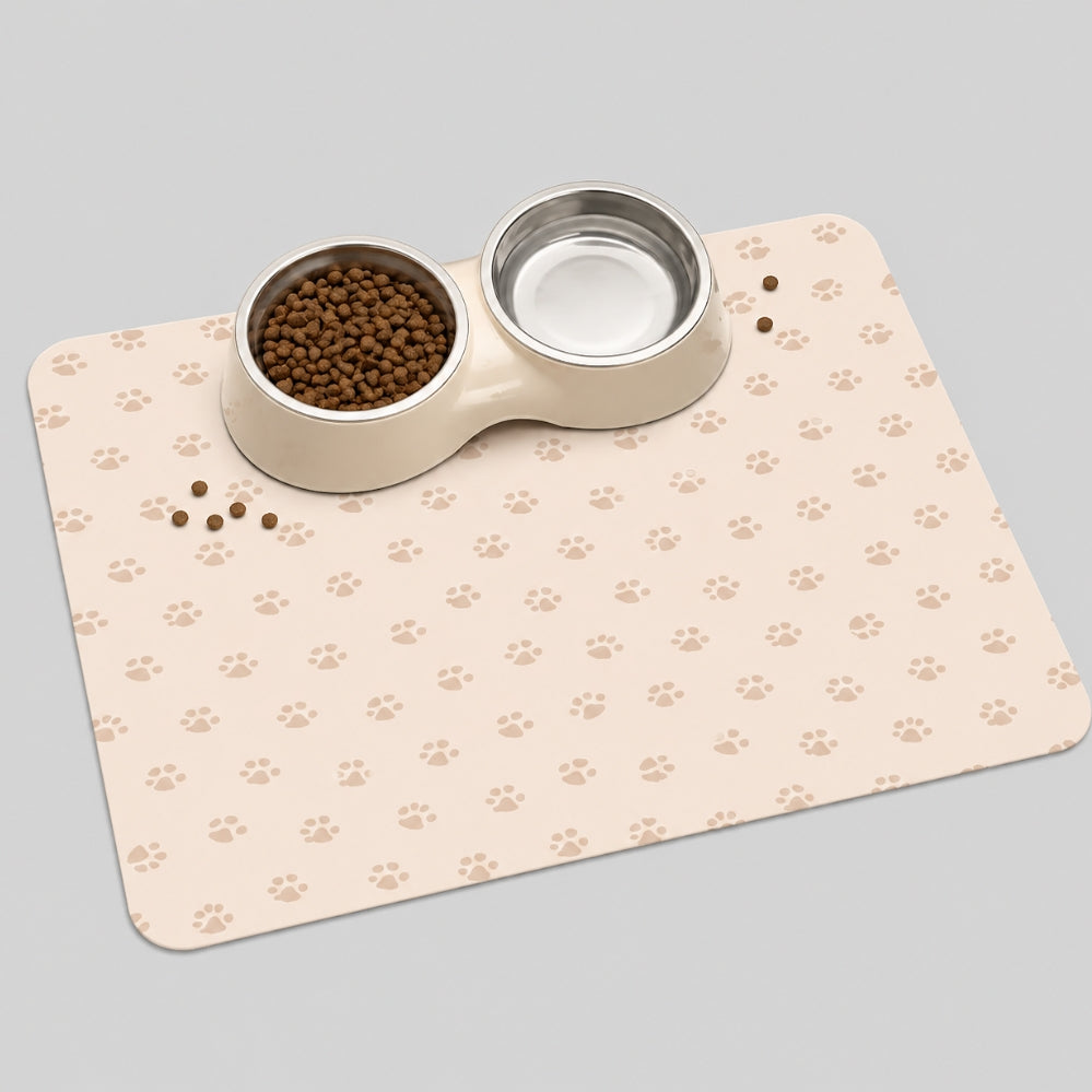 Tapis absorbant pour gamelle chien et chat, antidérapant et anti-éclaboussures