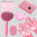 Kit de toilettage 6 pièces pour chiens et chats avec brosse, serviette, gant de nettoyage, accessoires de massage et sac de rangement