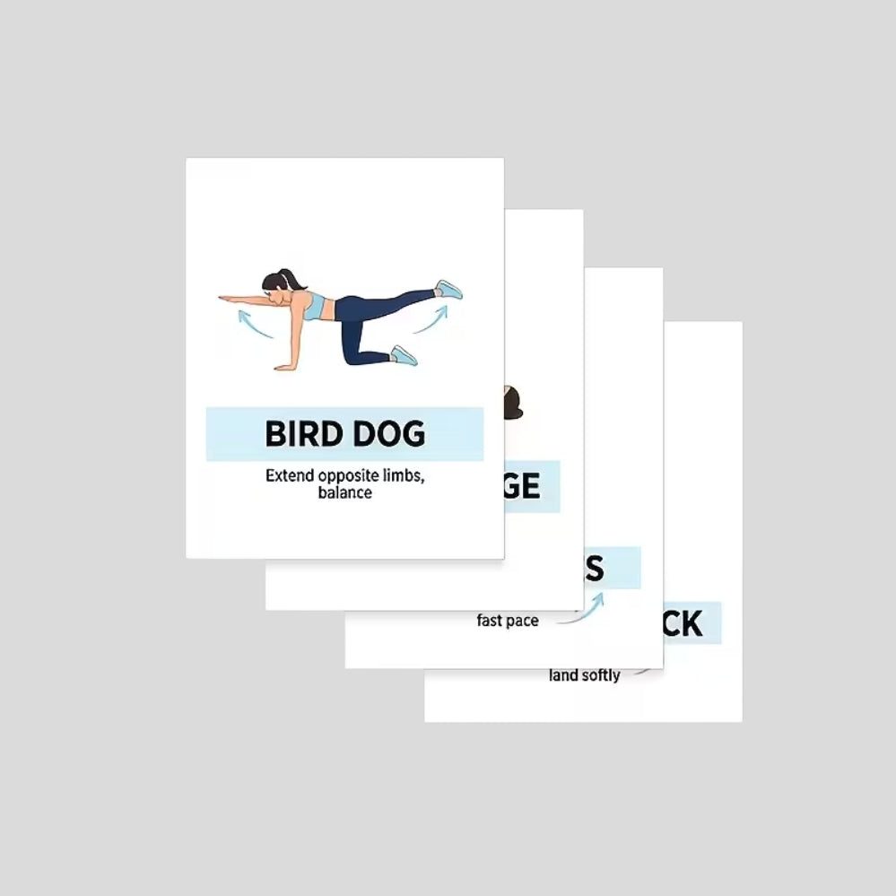 Cartes HIIT femme – entraînement sans matériel, brûle-graisse maison