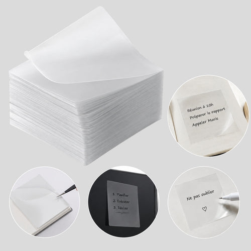 50-Sheet Transparent Sticky Notes Pad for Office, Study, and Daily Organization