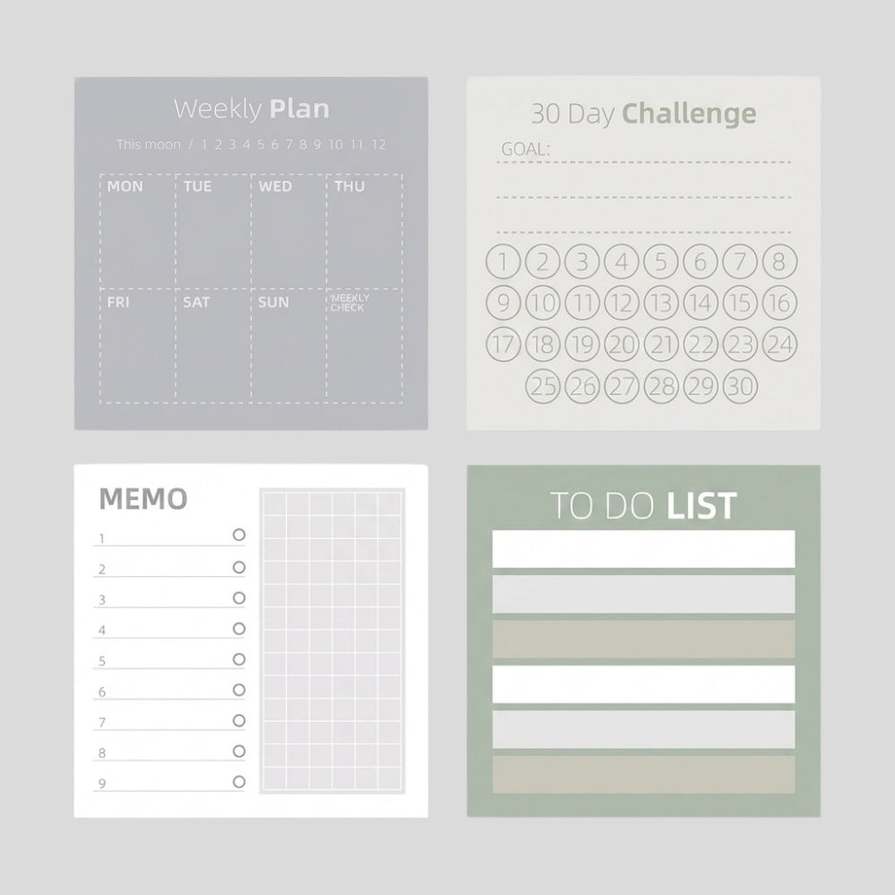 Blocs de notes autocollantes vintage pour organisation quotidienne, planning et gestion du temps