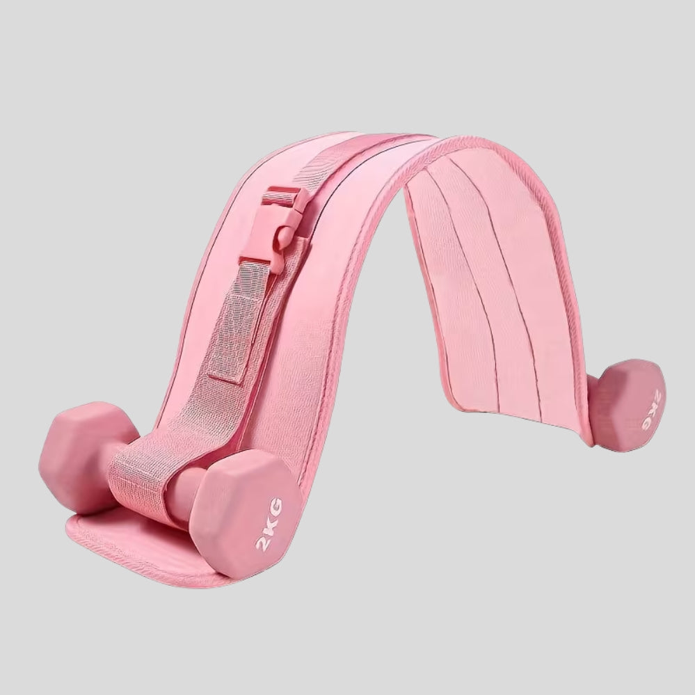 Ceinture hip thrust anti-dérapante – entraînement fessiers à domicile avec haltères