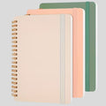 Lot de 3 mini carnets à spirale style avec sangle pour notes, journal et organisation quotidienne