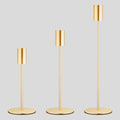 Lot de 3 Porte-Bougeoirs Élégants en Fer Doré – Décoration de Table et Centre de Table Moderne