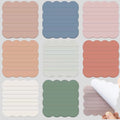 Set of 8 Vintage Scalloped Edge Sticky Notepads for Journals, Planners, and Office