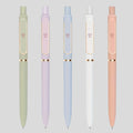 Lot de 5 stylos gel rétractables à séchage rapide avec motifs cœur et pointe fine 0,5 mm