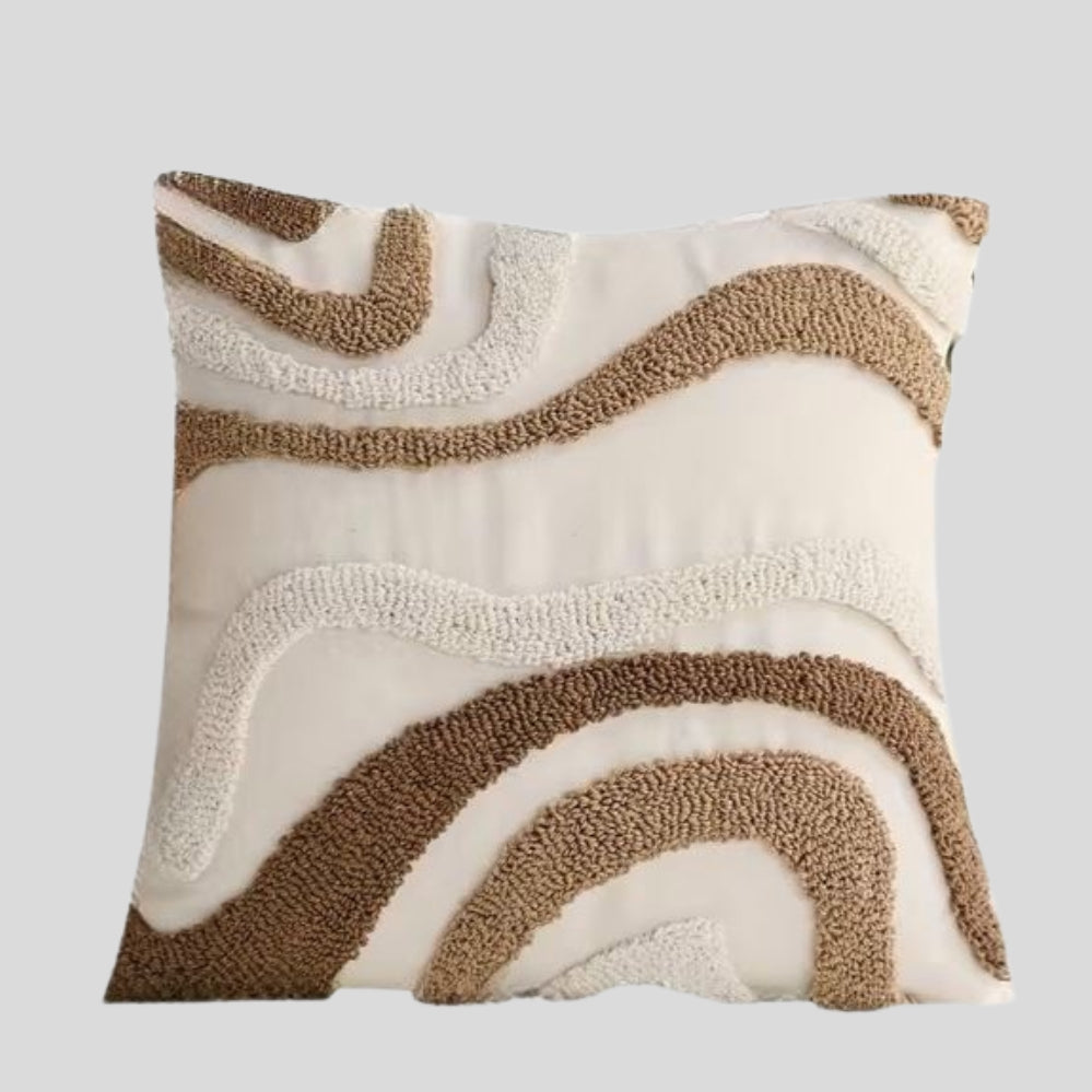 Housse de Coussin Bohème Géométrique Effet Marbré – Taie Décorative en Lin Mélangé pour Canapé et Chambre