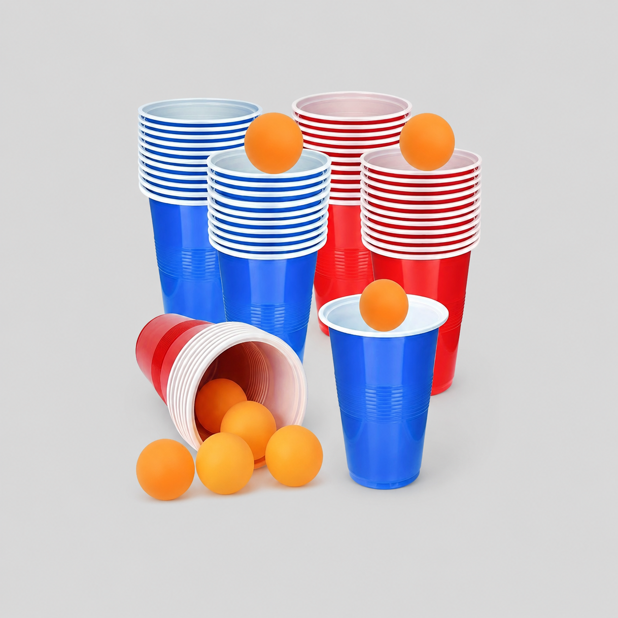 24-Piece Ping-Pong Party Set with Cups and Balls - Party Game for Evenings and Birthdays