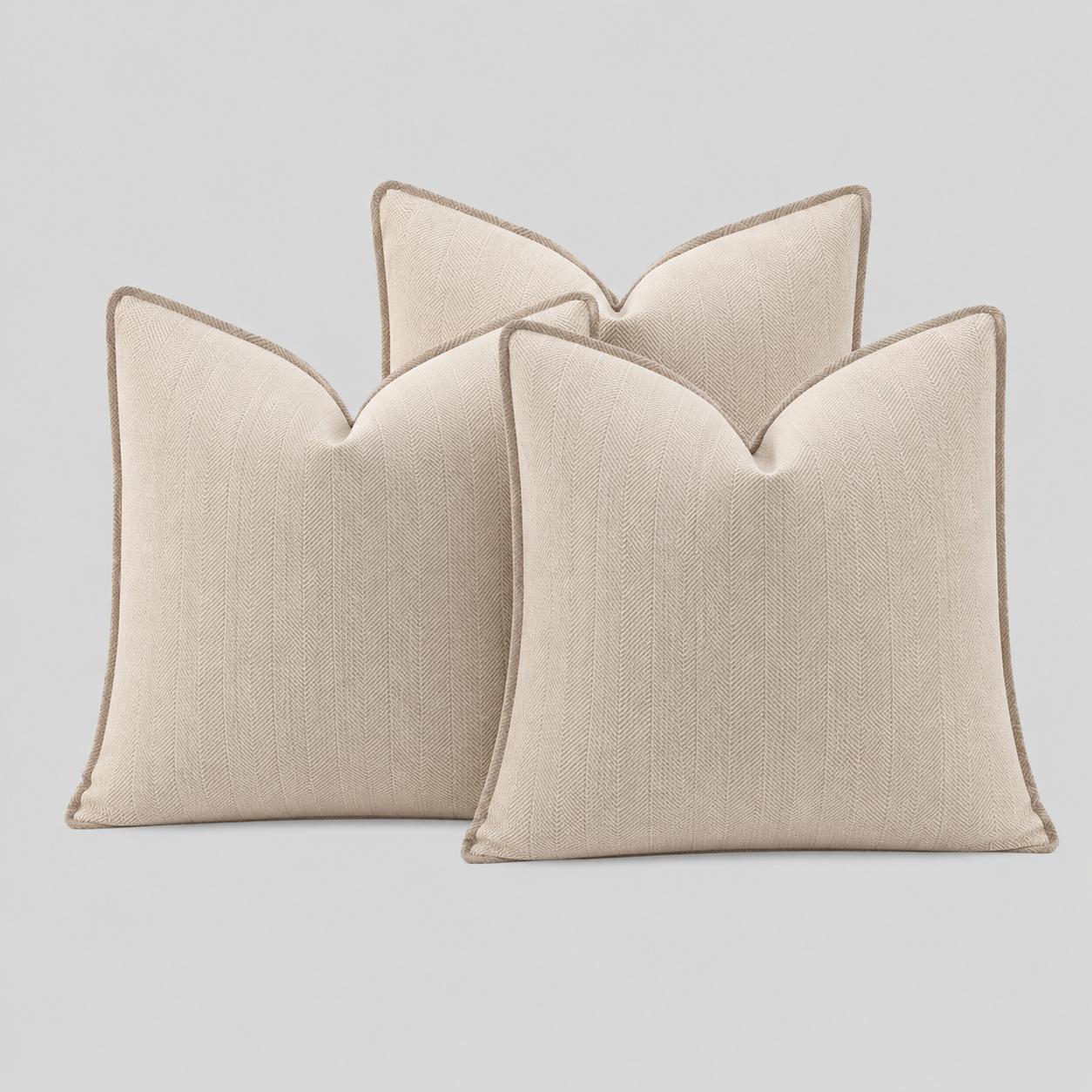 Lot de 3 housses de coussin en chenille à motif végétal pour décoration bohème et naturelle de salon ou canapé