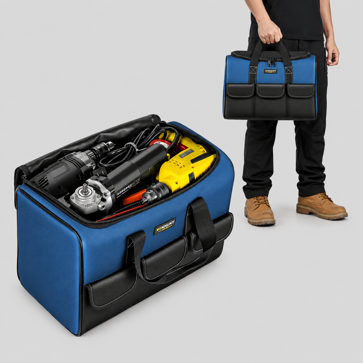 Kit outils WINHUNT 2 pièces – boîte multifonction grande capacité, poches renforcées