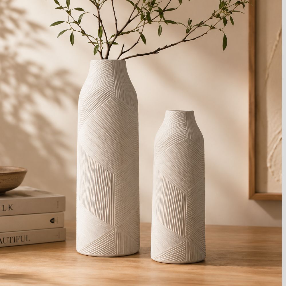 Lot de 2 Vases Artistiques Multicolores – Décoration Moderne pour Salon et Bureau