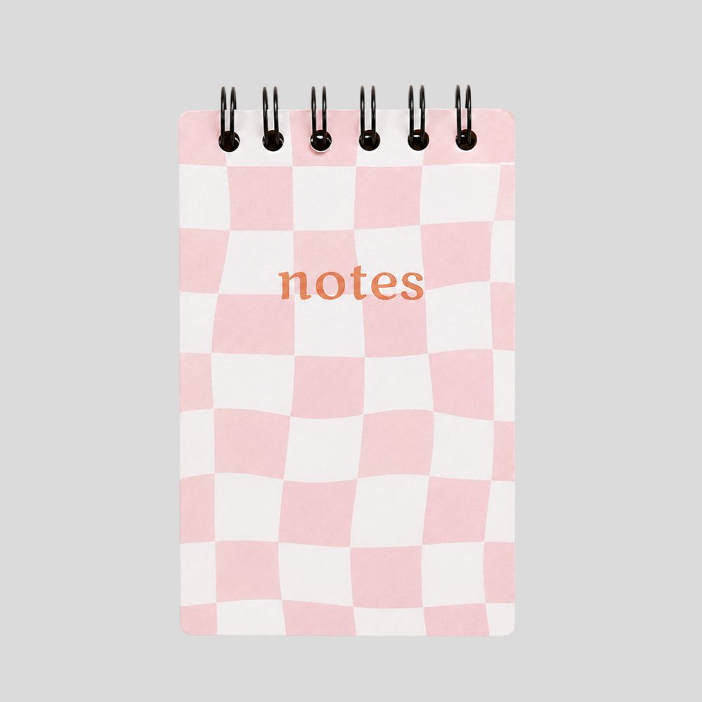 Lot de 8 mini carnets à spirale motif printemps avec fleurs, rayures et carreaux vintage
