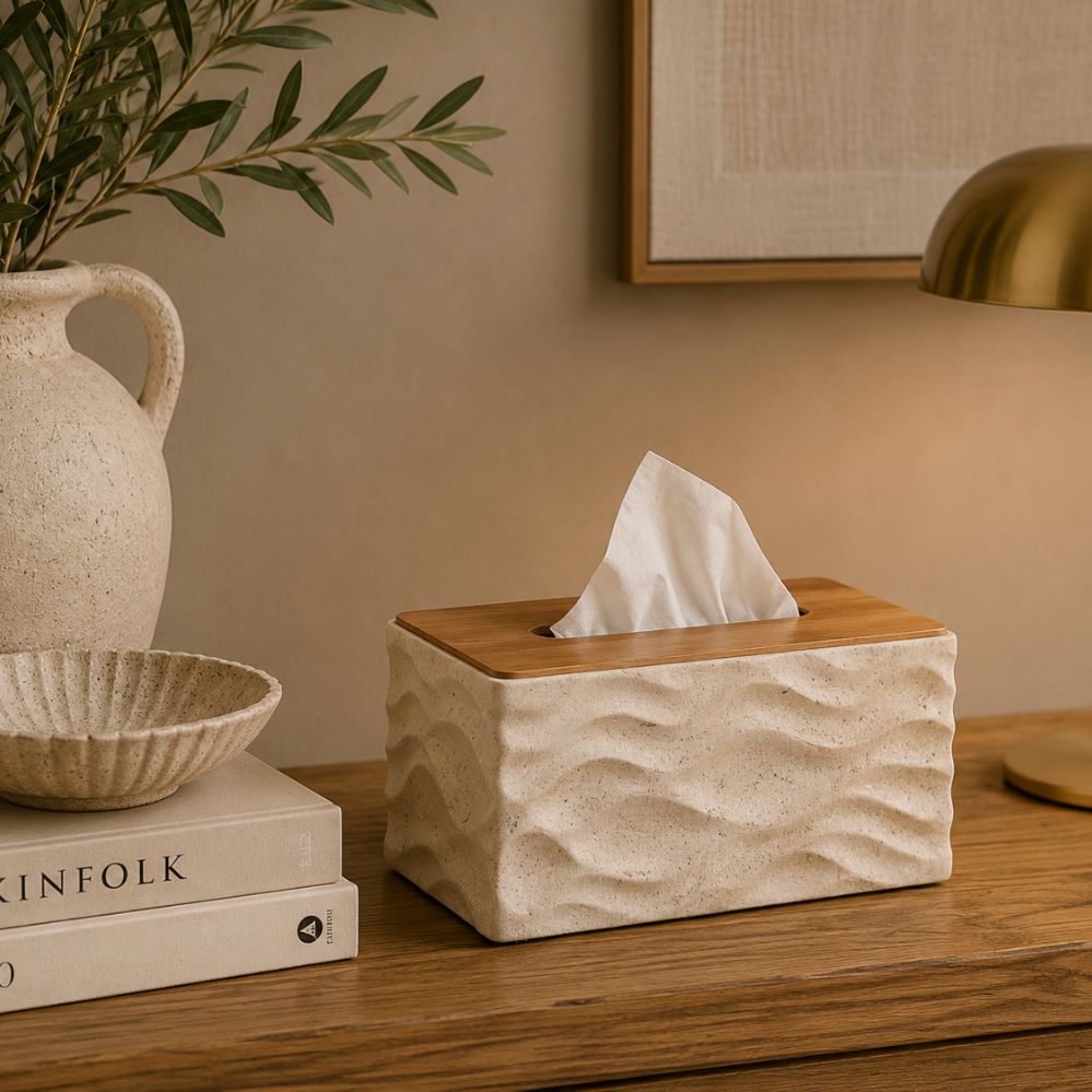 Boîte à Mouchoirs Moderne Minimaliste avec Couvercle – Distributeur et Organisateur pour Salle de Bain et Salon