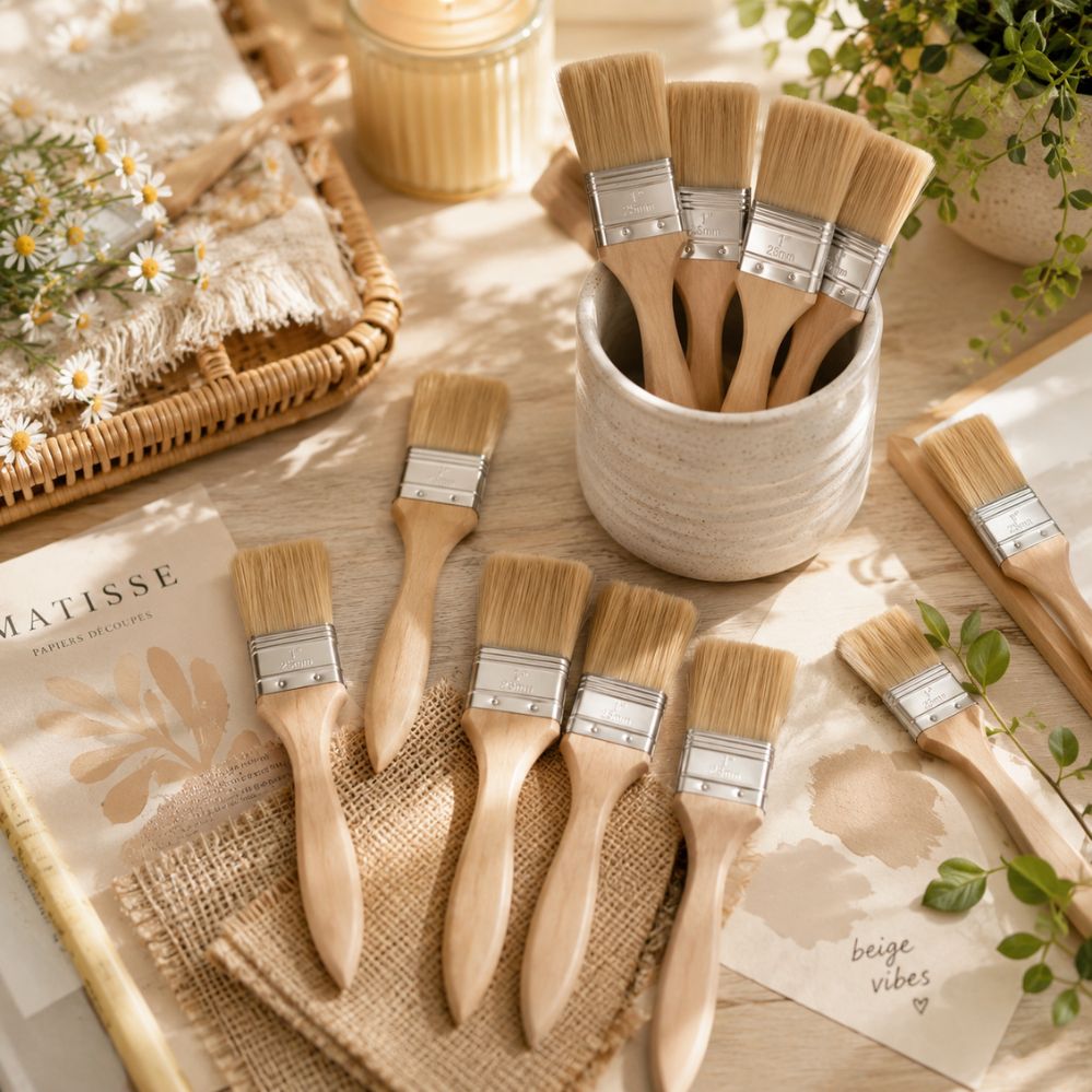 Set pinceaux bois 15/25 pièces – grandes surfaces, colle & bricolage