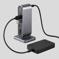 Station d’accueil USB-C verticale avec double écran 4K, Ethernet Gigabit et hub USB intégré