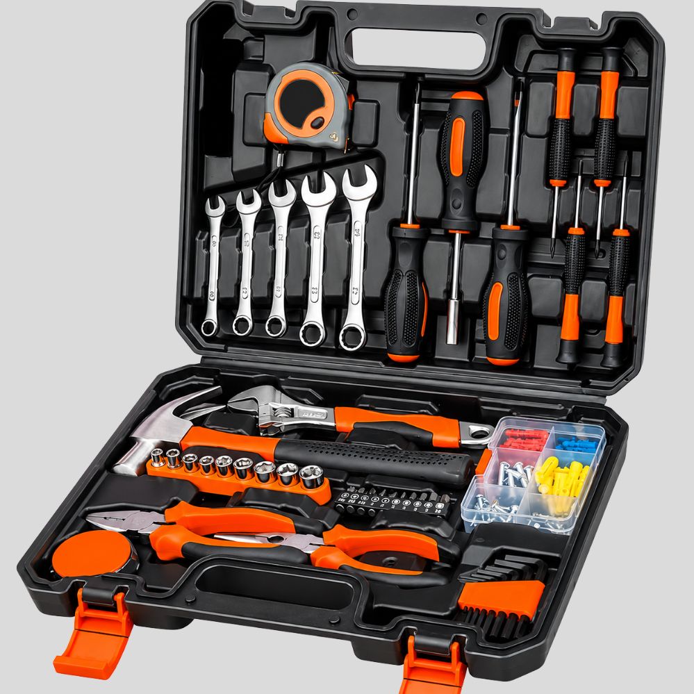 Kit outils 146 pièces – clés, douilles, tournevis, pinces & marteau, maison & auto