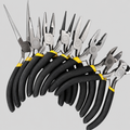 Set de pinces acier multi-formes – bec oblique, courbé, plat & coupe, outils bricolage