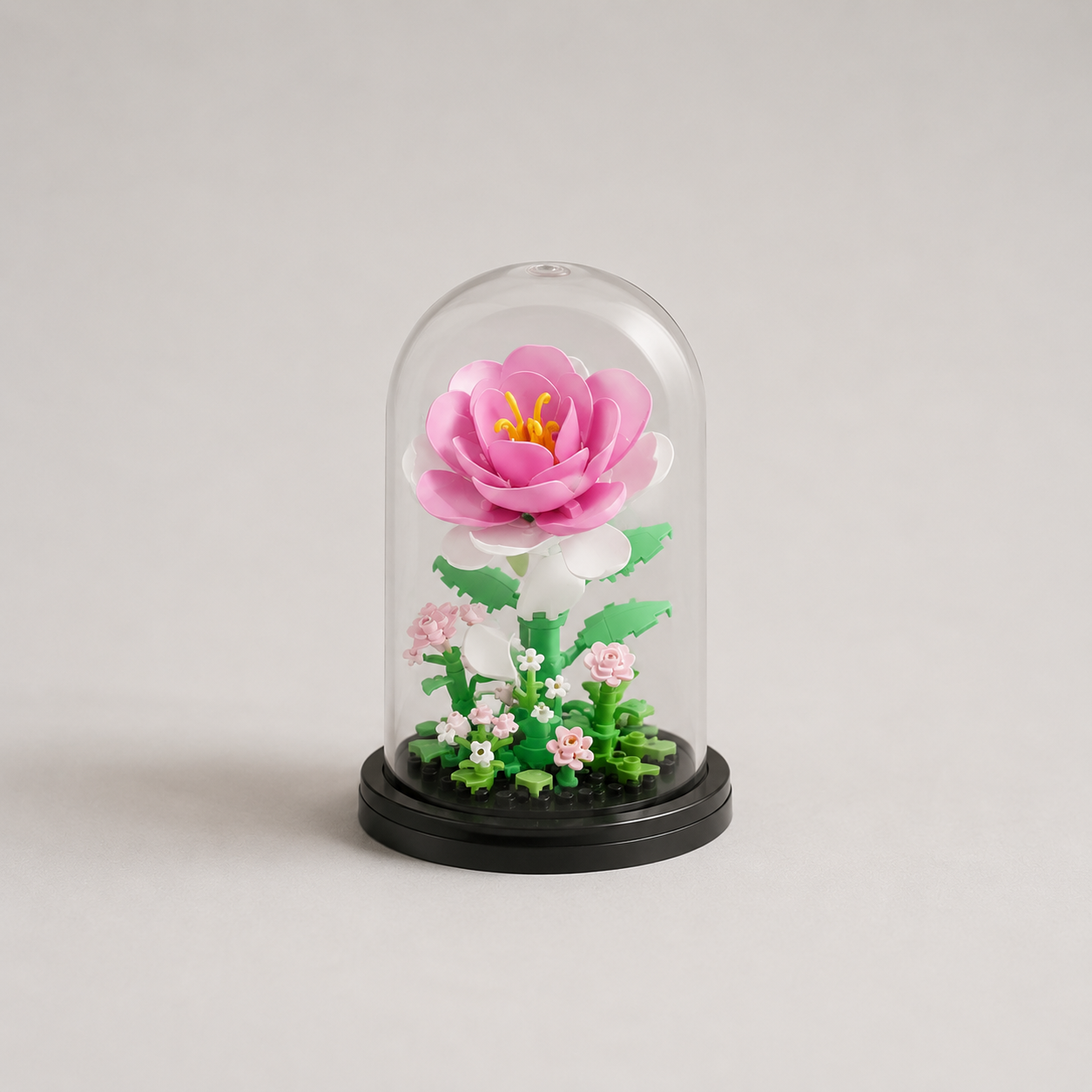 Blocs de construction fleur – décoration bureau avec couvercle anti-poussière, cadeau romantique